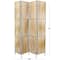 Light Brown Rattan Handmade Hinged Foldable Partition 4 Panel Room Divider Screen with Wrapped Seagrass Design 63" x 1" x 71"